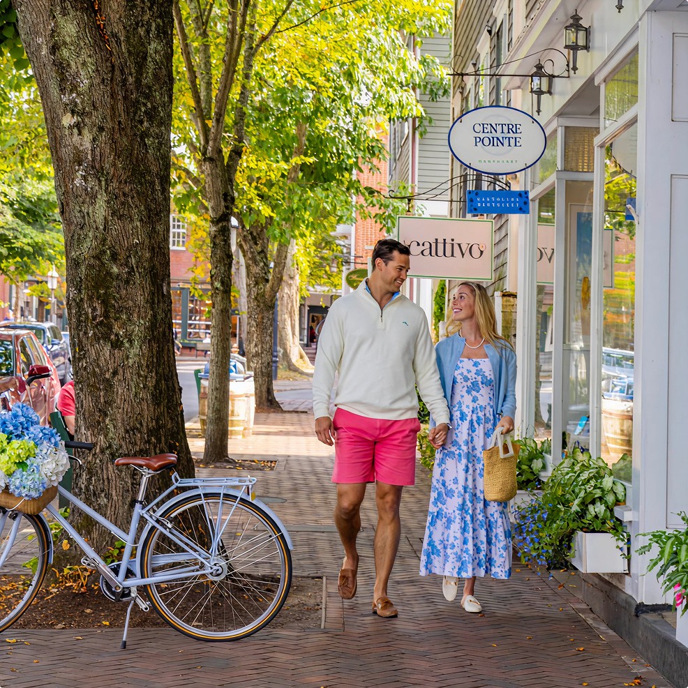 Couple Walking In Downtown Nantucket